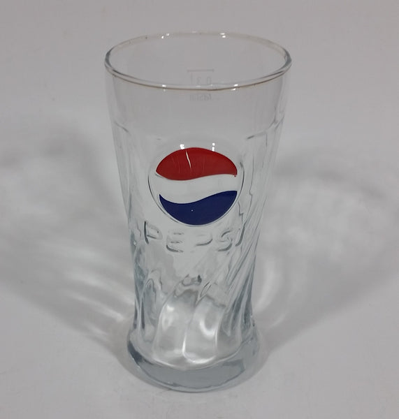 2003-2004 Rare Pepsi Red & Blue Painted Raised Relief Swirl 6" Glass Cup Made by Rastal of Germany - Treasure Valley Antiques & Collectibles