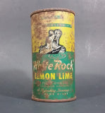 1960s White Rock Beverages Lemon Lime 10 fl oz Puncture Flat Top Soda Can - Mira Can