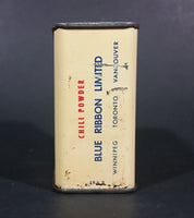 Vintage Blue Ribbon Limited Pure Chili Powder 1 1/2 oz Tin - has product - Vancouver Winnipeg Toronto - Treasure Valley Antiques & Collectibles