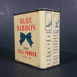 Vintage Blue Ribbon Limited Pure Chili Powder 1 1/2 oz Tin - has product - Vancouver Winnipeg Toronto - Treasure Valley Antiques & Collectibles