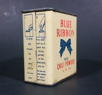 Vintage Blue Ribbon Limited Pure Chili Powder 1 1/2 oz Tin - has product - Vancouver Winnipeg Toronto - Treasure Valley Antiques & Collectibles