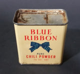 Vintage Blue Ribbon Limited Pure Chili Powder 1 1/2 oz Tin - has product - Vancouver Winnipeg Toronto - Treasure Valley Antiques & Collectibles