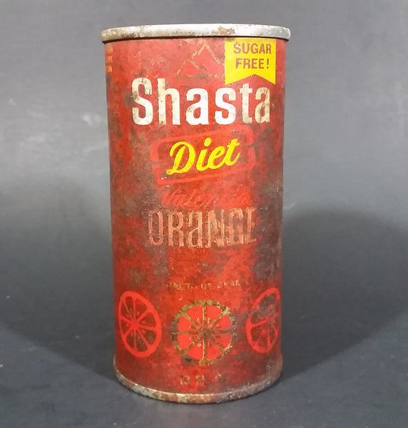 Vintage Rare Shasta Diet Valencia Orange Soda Pop Pull Tab Top 10oz Can Canada - Treasure Valley Antiques & Collectibles