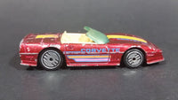 1989 Hot Wheels Speed Fleet Chevrolet Corvette Convertible Dark Red Die Cast Toy Car Vehicle - Treasure Valley Antiques & Collectibles