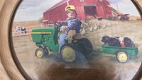 John Deere "Donald Zolan" Little Farmhands Wood Framed Picture - Treasure Valley Antiques & Collectibles