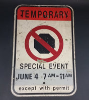 Authentic Temporary No Stopping Special Event Except with Permit Metal Street Sign - Treasure Valley Antiques & Collectibles