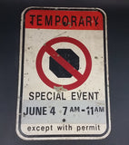 Authentic Temporary No Stopping Special Event Except with Permit Metal Street Sign - Treasure Valley Antiques & Collectibles