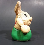 1970s Pepiware Bunny Laying on His Side Waving in Red Shirt Green Pants Figurine - England - Treasure Valley Antiques & Collectibles