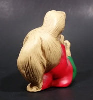 1970s Pepiware Bunny Laying on His Side Waving in Red Shirt Green Pants Figurine - England - Treasure Valley Antiques & Collectibles