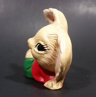 1970s Pepiware Bunny Laying on His Side Waving in Red Shirt Green Pants Figurine - England - Treasure Valley Antiques & Collectibles