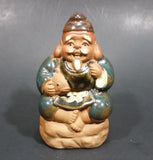 1960-1980 Inarco Japan Man Sitting on a Rock with a Fish Ceramic Figurine E-5900