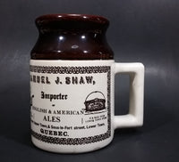 Vintage Samuel J. Shaw Importer English & American Ales Mug Stein 19th Century Reproduction - Treasure Valley Antiques & Collectibles