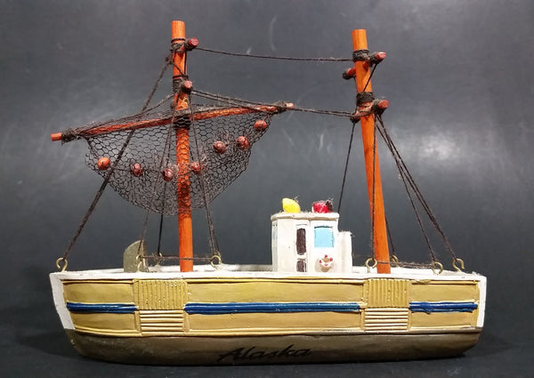 Vintage Highly Detailed Alaska Souvenir Small Fishing Boat Ship - Treasure Valley Antiques & Collectibles