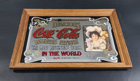 Vintage Coca-Cola Coke Wood Framed Mirror Advertising Sign 5¢ Cents 20" X 14" - Treasure Valley Antiques & Collectibles