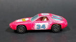 1980s Yatming Hot Pink Porsche 928 Flystone #34 Super Runner Die Cast Toy Car No. 1034 - Treasure Valley Antiques & Collectibles