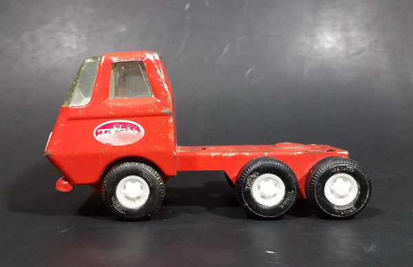 Vintage 1970s Tonka Orange Red 55010 Pressed Steel Semi Tractor Toy Truck - Treasure Valley Antiques & Collectibles