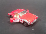 1980s Yatming Red 1957 Chevrolet Corvette w/ Opening Doors Diecast Toy Car No. 1079 - Treasure Valley Antiques & Collectibles