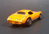 Rare 1989 Hot Wheels Orange w/ Red Flames Chevrolet Corvette Stingray Die Cast Toy Car Vehicle