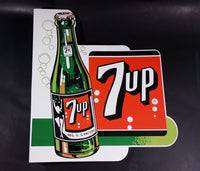 Rare Vintage Style Large 7-Up 7up Seven-Up Soda Pop Double Sided Porcelain Metal Sign - Treasure Valley Antiques & Collectibles