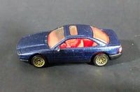 1994 Hot Wheels BMW 850i Metallic Dark Blue Die Cast Toy Car Vehicle