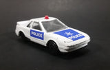 1980s Zee Zylmex Toyota MR2 White and Blue Police Car No. D81 Emergency Die Cast Toy Vehicle - Treasure Valley Antiques & Collectibles