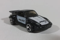 1989 Hot Wheels Porsche 930 Black and White Police Unit 7 Die Cast Toy Car - Treasure Valley Antiques & Collectibles