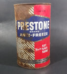 Vintage Prestone Brand Anti-Freeze Coolant Red Blue 1 Imperial Quart Can - EMPTY - Treasure Valley Antiques & Collectibles