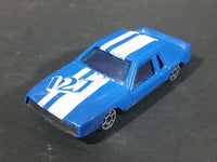 Marz Karz 1980s Ford Mustang 127 Blue with White Stripe Die Cast Toy Car Vehicle - Treasure Valley Antiques & Collectibles