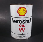 Vintage Shell Aeroshell Aviation Motor Oil W One Litre Bilingual English French Can - Empty - Treasure Valley Antiques & Collectibles