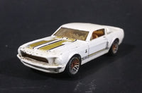 2013 Hot Wheels 1968 Ford Mustang Shelby GT 500 White w/ Black & Gold stripes Die Cast Toy Car - Treasure Valley Antiques & Collectibles