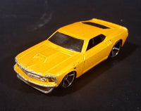 2007 Hot Wheels 1969 Ford Mustang Yellow No. 4/36 Die Cast Toy Muscle Car Vehicle - Treasure Valley Antiques & Collectibles