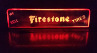 Custom Made "We Sell" Firestone Tires Blue and Orange Light Up Sign - Custom Reproduction - Treasure Valley Antiques & Collectibles