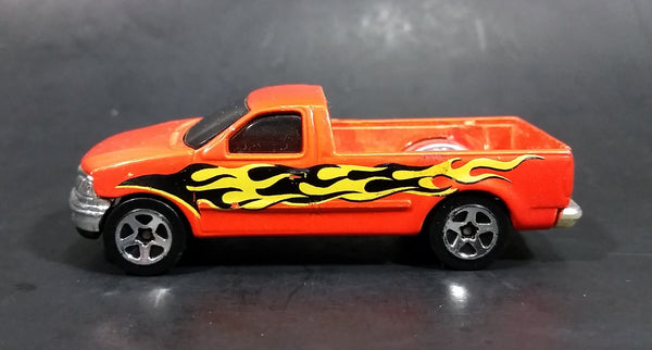 1996 Hot Wheels 1997 Ford F-150 Orange w/ Flames Die Cast Toy Pickup Truck Vehicle - Treasure Valley Antiques & Collectibles