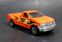 1996 Hot Wheels 1997 Ford F-150 Orange w/ Flames Die Cast Toy Pickup Truck Vehicle - Treasure Valley Antiques & Collectibles