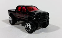 2007 Hot Wheels Dodge Ram 1500 Black w/ Red Flames Die Cast Toy Off Road Truck Vehicle - Treasure Valley Antiques & Collectibles