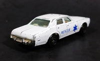 1980s Yatming Dodge Monaco White Rescue Die Cast Toy Car Emergency Vehicle - Treasure Valley Antiques & Collectibles