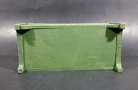 Vintage Small Wooden Green Doll Bench With Storage, 3 Little Pillows and Golden Trim Decor - Treasure Valley Antiques & Collectibles