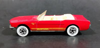 1991 Hot Wheels 1965 Ford Mustang Convertible Dark Red WW Die Cast Toy Car Vehicle - Opening Hood - Treasure Valley Antiques & Collectibles