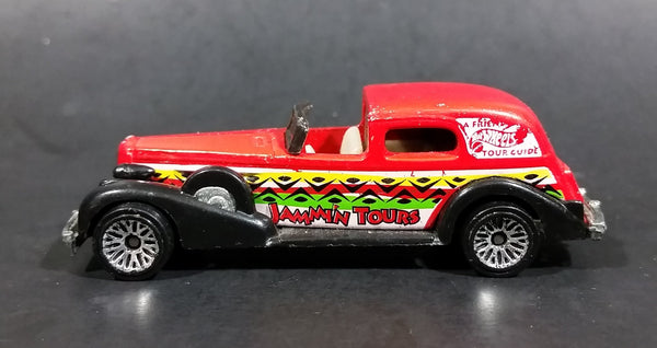 1998 Hot Wheels Tropicool '35 Classic Caddy Jammin' Tours Red Die Cast Toy Car Vehicle - Treasure Valley Antiques & Collectibles