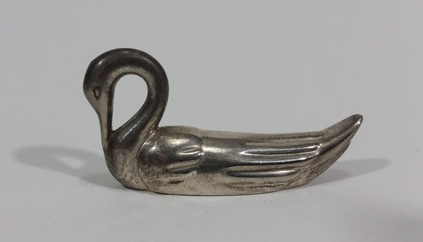 Vintage Small Tiny Little Miniature Metal Swan Bird 2 1/4" Long Figurine - Treasure Valley Antiques & Collectibles