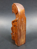 Pacific Northwest Aboriginal Small Glossed Eagle Carved 5 1/2" Wood Totem Pole Signed E.F.W. - Treasure Valley Antiques & Collectibles