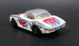 1982 Matchbox 1962 Chevrolet Corvette #39 White w/ Red Blue Flames Die Cast Toy Car Vehicle - Treasure Valley Antiques & Collectibles