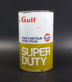 Vintage Gulf Super Duty Series 3 Heavy Duty Motor Oil 1.13L Can Full Never Opened Cardboard with Metal Ends - Treasure Valley Antiques & Collectibles