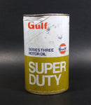 Vintage Gulf Super Duty Series 3 Heavy Duty Motor Oil 1.13L Can Full Never Opened Cardboard with Metal Ends - Treasure Valley Antiques & Collectibles