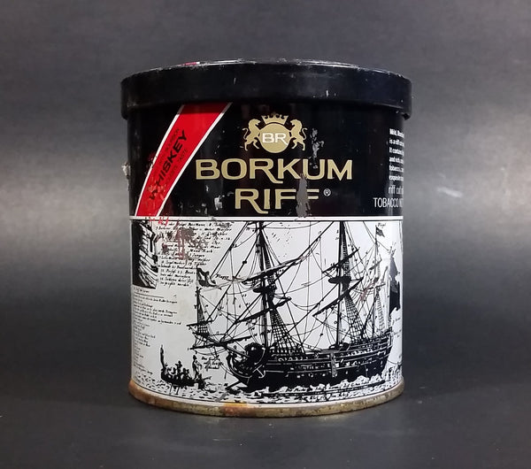 Vintage Early 1970s Borkum Riff Bourbon Whiskey 6 oz Pipe Tobacco Tin - Empty - Treasure Valley Antiques & Collectibles