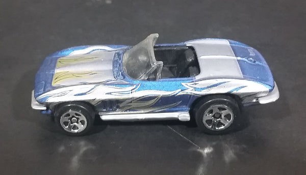 2002 Hot Wheels '65 Corvette Convertible Metallic Blue Die Cast Toy Car Vehicle - Treasure Valley Antiques & Collectibles