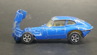 1970s Corgi Juniors Whizzwheels Jaguar E-Type 2+2 Blue Die Cast Toy Car Vehicle with Opening Hood - Treasure Valley Antiques & Collectibles