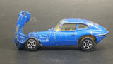 1970s Corgi Juniors Whizzwheels Jaguar E-Type 2+2 Blue Die Cast Toy Car Vehicle with Opening Hood - Treasure Valley Antiques & Collectibles