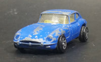 1970s Corgi Juniors Whizzwheels Jaguar E-Type 2+2 Blue Die Cast Toy Car Vehicle with Opening Hood - Treasure Valley Antiques & Collectibles