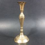 Vintage Solid Brass Three Part 7" Tall Thin Heavy Candle Holder - Made in India - Treasure Valley Antiques & Collectibles